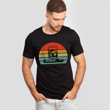 bourbon whiskey & cigar black shirt